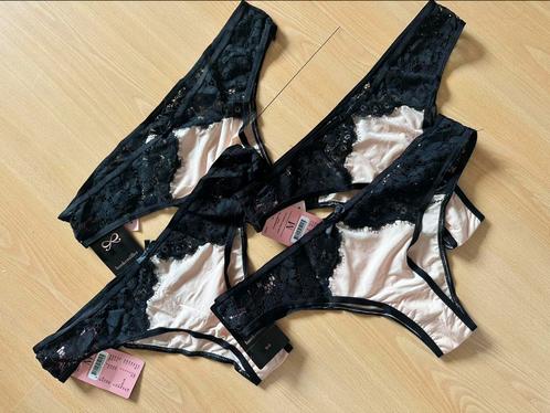 Set van 4 Hunkemöller brazilian slips – zwart/roze kant, Kleding | Dames, Ondergoed en Lingerie, Slip, Roze, Verzenden