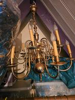 Oude Messing Kroonluchter, Huis en Inrichting, Lampen | Kroonluchters, Ophalen, Gebruikt, Metaal, Klassiek