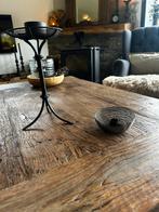 Metalen Kandelaars Set - Stolp & Kaars, Huis en Inrichting, Woonaccessoires | Kandelaars en Kaarsen, Gebruikt, Zwart, Ophalen of Verzenden