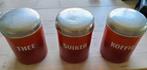 Vintage Voorraadblikken Thee Suiker Koffie, Ophalen of Verzenden, Gebruikt, Pot, Bus of Blik