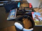 Nintendo Switch Compleet met Accessoires en 2 Games, Met 2 controllers, Ophalen of Verzenden, Switch Original, Gebruikt