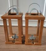 Vintage Ikea lantaarns in beuken kleur, Ophalen of Verzenden, Gebruikt, Overige materialen, Minder dan 25 cm