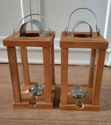 Vintage Ikea lantaarns in beuken kleur beschikbaar voor biedingen
