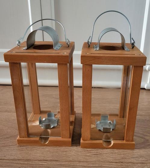 Vintage Ikea lantaarns in beuken kleur, Huis en Inrichting, Woonaccessoires | Kandelaars en Kaarsen, Gebruikt, Minder dan 25 cm