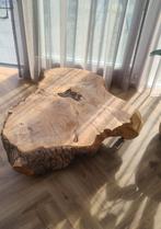 Boomstam salon/bijzet tafel te koop, Gebruikt, 50 tot 100 cm, Rond, Minder dan 50 cm