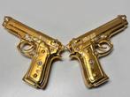 Italiaanse Porseleinen Pistolen 24krt Goud & Swarovski, Ophalen of Verzenden