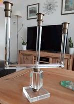 Vintage lucite en messing  kandelaar, Antiek en Kunst, Ophalen of Verzenden, Koper of Brons