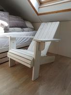 Witte houten fanback chair / deck chair, Wit, Zo goed als nieuw, Eén, Hout