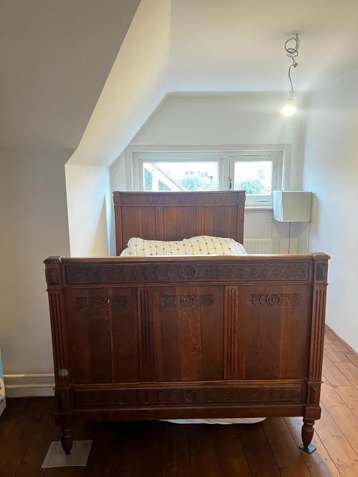 antieke twijfelaar hout prinses of ridderbed logeerbed, Huis en Inrichting, Slaapkamer | Bedden, Gebruikt, Twijfelaar, Overige maten