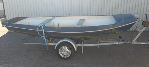 Stalen roei/motorboot incl Kalf boottrailer KOOPJE, Watersport en Boten, Vis- en Consoleboten, Zo goed als nieuw, Tot 10 pk, 3 tot 6 meter