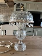 Elegante kristallen tafellamp met engeltje, werkend, Huis en Inrichting, Lampen | Tafellampen, Ophalen, Metaal, Minder dan 50 cm