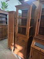 Prachtige teakhouten vitrinekast /grutterskast /servieskast, Ophalen, 200 cm of meer, Glas, 50 tot 100 cm