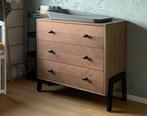 Commode met 3 lades visgraat bruin, Ophalen, 50 tot 100 cm, Zo goed als nieuw, 3 of 4 laden