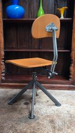 Zweedse industriële architectenstoel odelberg olsen vintage, Ophalen, Zo goed als nieuw, Zwart