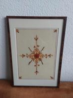 Mooie vintagelijst met droogbloemen "bloem achter glas" 70", Kunststof, Minder dan 50 cm, Gebruikt, Ophalen of Verzenden