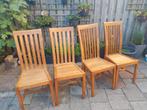 Teak eetkamerstoelen 4 stuks, Huis en Inrichting, Stoelen, Ophalen, Gebruikt, Bruin, Vier