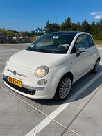 Fiat 500 1.4 Lounge – 2008 – Panorama dak - Wit., Auto's, Fiat, Voorwielaandrijving, Beige, 4 cilinders, 4 stoelen