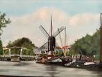 Schilderij Haven Leiden Molen De Put Windmolen Brug Holland, Antiek en Kunst, Ophalen of Verzenden