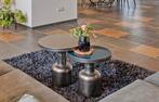 Set van 2 bijzettafels Dôme Deco  blauw / grijs / metallic, Huis en Inrichting, Tafels | Bijzettafels, Minder dan 55 cm, Metaal of Aluminium