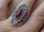 zilveren ring met carneool steen [742], Verzenden, Met edelsteen, Dame, Zilver