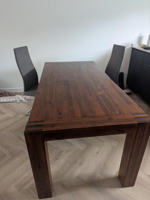 Eettafel massief hout 190x90 cm – stevige tafel 6-persoons, Huis en Inrichting, Complete eetkamers, Gebruikt, Ophalen