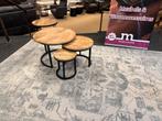Salontafel 3-delig mango/Metaal Direct/Leverbaar E-7259, Ophalen, 50 tot 100 cm, Rond, Nieuw