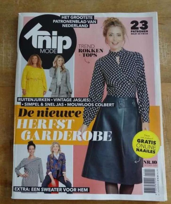 Knipmode nummer 10 oktober 2020 alle patronen maat 34/54 XL, Hobby en Vrije tijd, Kledingpatronen, Zo goed als nieuw, Vrouw, Knipmode