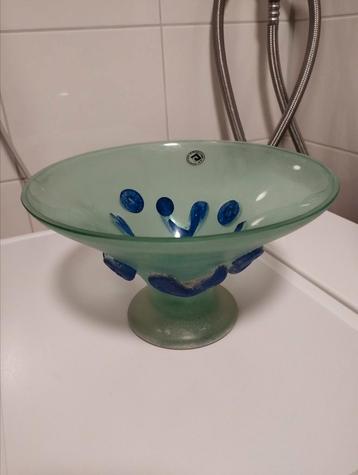 Vintage 70's Prodconplex handgeblazen glazen schaal/vaas beschikbaar voor biedingen