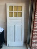 Vintage Binnendeur met Glas, Ophalen, Gebruikt, 80 tot 100 cm, Binnendeur