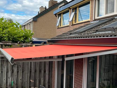 Handbediend Knikarmscherm - Gebruikt, in goede staat., Tuin en Terras, Zonneschermen, Gebruikt, Knikarmscherm, 150 tot 300 cm