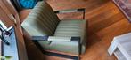 Fauteuil leer en staal olijf groen nieuw, Ophalen of Verzenden, Zo goed als nieuw, 50 tot 75 cm, Leer