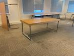 4 x Steigerhouten tafel, eiken/aluminium, 200 x 98 cm., Ophalen, Gebruikt