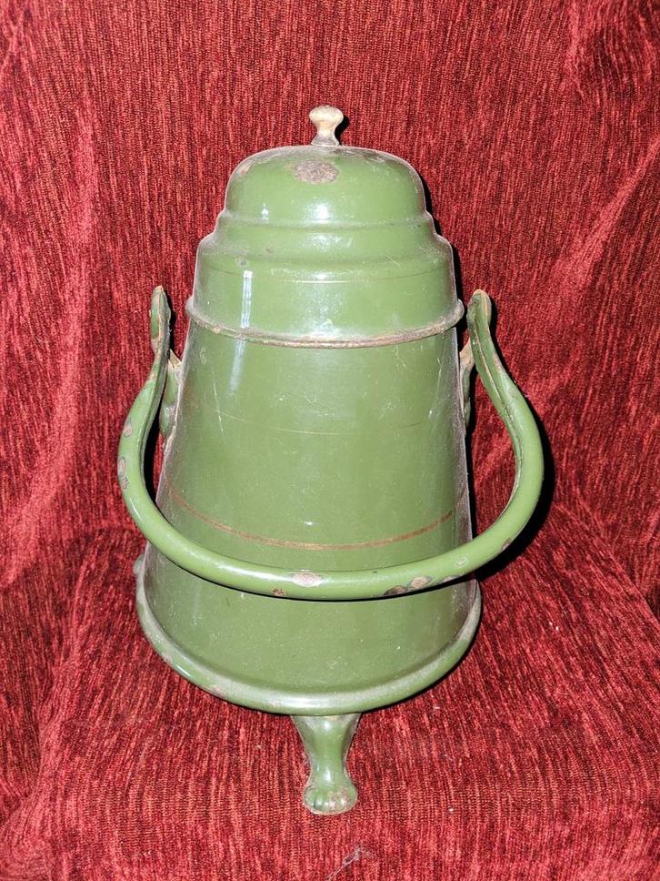 Antieke groene doofpot, Antiek en Kunst, Antiek | Emaille, Ophalen of Verzenden