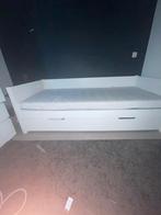 Bedframe met matras, Huis en Inrichting, 90 cm, Eenpersoons, Wit, Ophalen of Verzenden