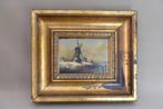 Olieverf schilderij Y. Ydema  Winters landschap  gesigneerd, Antiek en Kunst, Ophalen of Verzenden