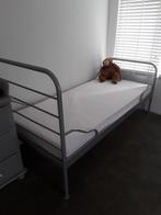 Ikea bed 90 x 120 als nieuw zonder matras , GRIJS METAAL, Ophalen, 90 cm, Eenpersoons, Zo goed als nieuw