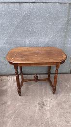antieke ovale bijzettafel, Minder dan 55 cm, Gebruikt, Ovaal, Hout