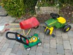 Buitenspeelgoed set: Tractor, kruiwagen, grasmaaier, Ophalen, Gebruikt