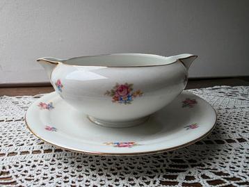 Franse juskom sauskom bloemetjes Limoges C C  beschikbaar voor biedingen