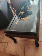 Unieke Oosterse salontafel – met handgesneden draken & parel, Ophalen, Rechthoekig, 50 tot 100 cm, Minder dan 50 cm