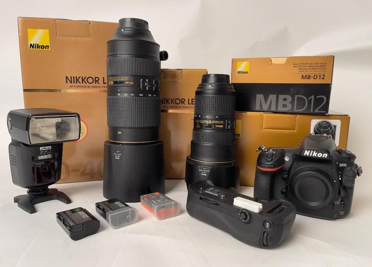 Nikon D810 + 24-70mm + 80-400mm + Metz 64 AF-1 Digital, Audio, Tv en Foto, Fotocamera's Digitaal, Zo goed als nieuw, Spiegelreflex