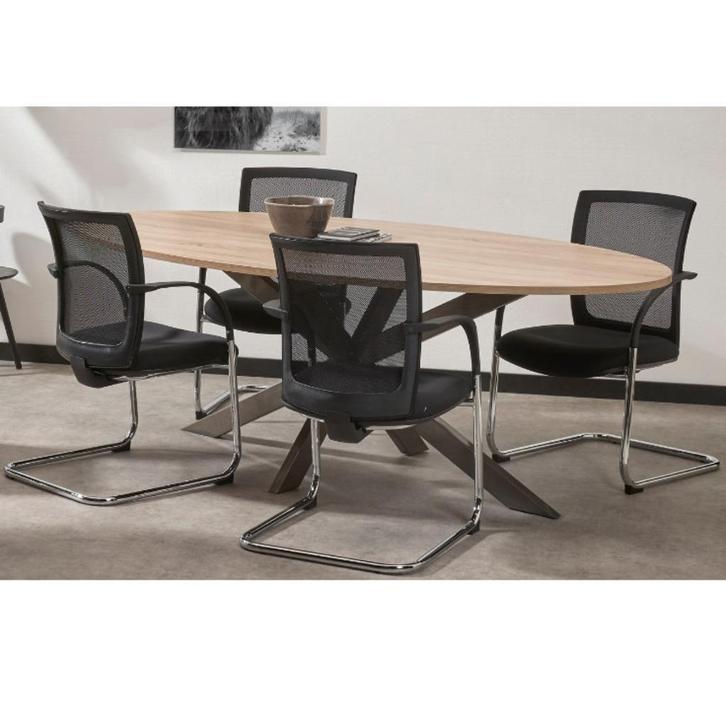MN Vergadertafel Ellips Stervoet B220xD110, Huis en Inrichting, Bureaus, Ophalen of Verzenden
