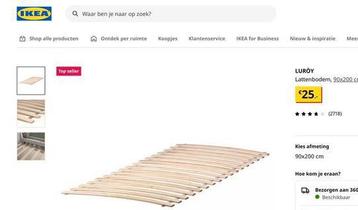IKEA Tarva bedframe, lattenbodem en matras 90 x 200 - afbeelding 3
