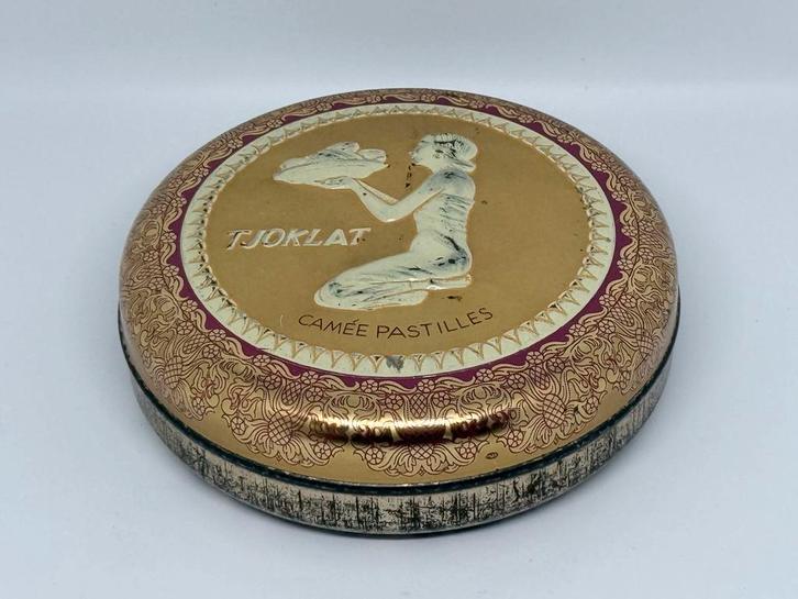 Vintage Tjoklat Camee Pastilles Blik, Verzamelen, Diddl, Gebruikt, Overige typen, Overige figuren, Ophalen of Verzenden
