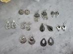 Zilver met zwart kleurige oorbellen, Ophalen of Verzenden, Zo goed als nieuw, Zilver, Zilver