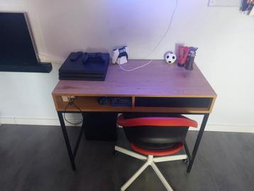 Bureau TRAPPEDAL Deco fineer en staal 1 lade en bureaustoel beschikbaar voor biedingen