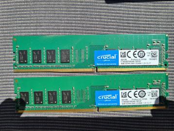 2 stuks Crucial 4gb ddr 4 - 2400 udimm beschikbaar voor biedingen
