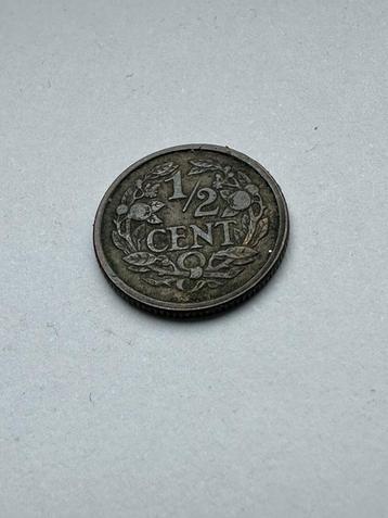 Mooie 1/2 cent 1915 munt.  beschikbaar voor biedingen