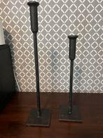 Set van twee sobere stoere kandelaars voor dinerkaarsen, 25 tot 50 cm, Zwart, Ophalen of Verzenden, Zo goed als nieuw