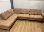 Mooie luxe cognac hoekbank - gereinigd, Huis en Inrichting, Banken | Bankstellen, Ophalen, Gebruikt, Hoekbank, Vierpersoons of meer